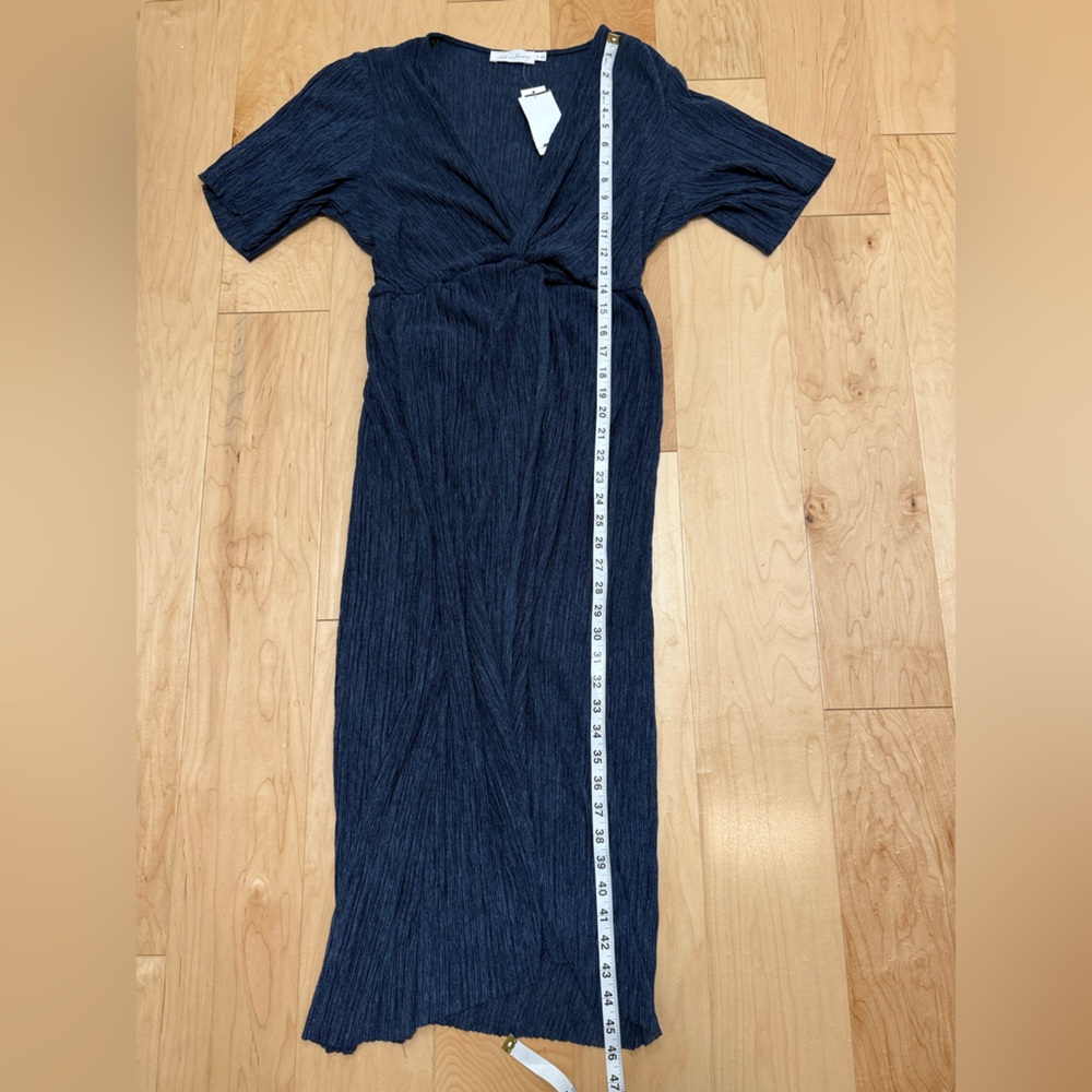 ALL IN‎ FAVOR Womens Midi Dress Plisse Twist Front Cocktail Wedding Guest Size S - Picture 10 of 11